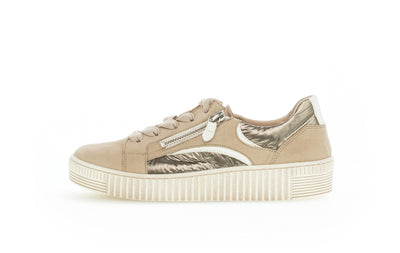 GABOR - 23.330.12 LACED/ZIP FASHION SHOE - BEIGE