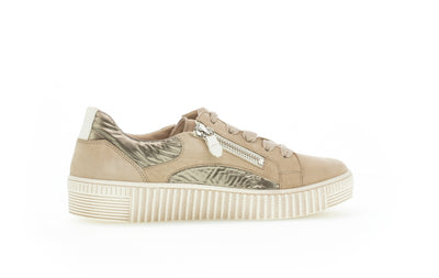 GABOR - 23.330.12 LACED/ZIP FASHION SHOE - BEIGE