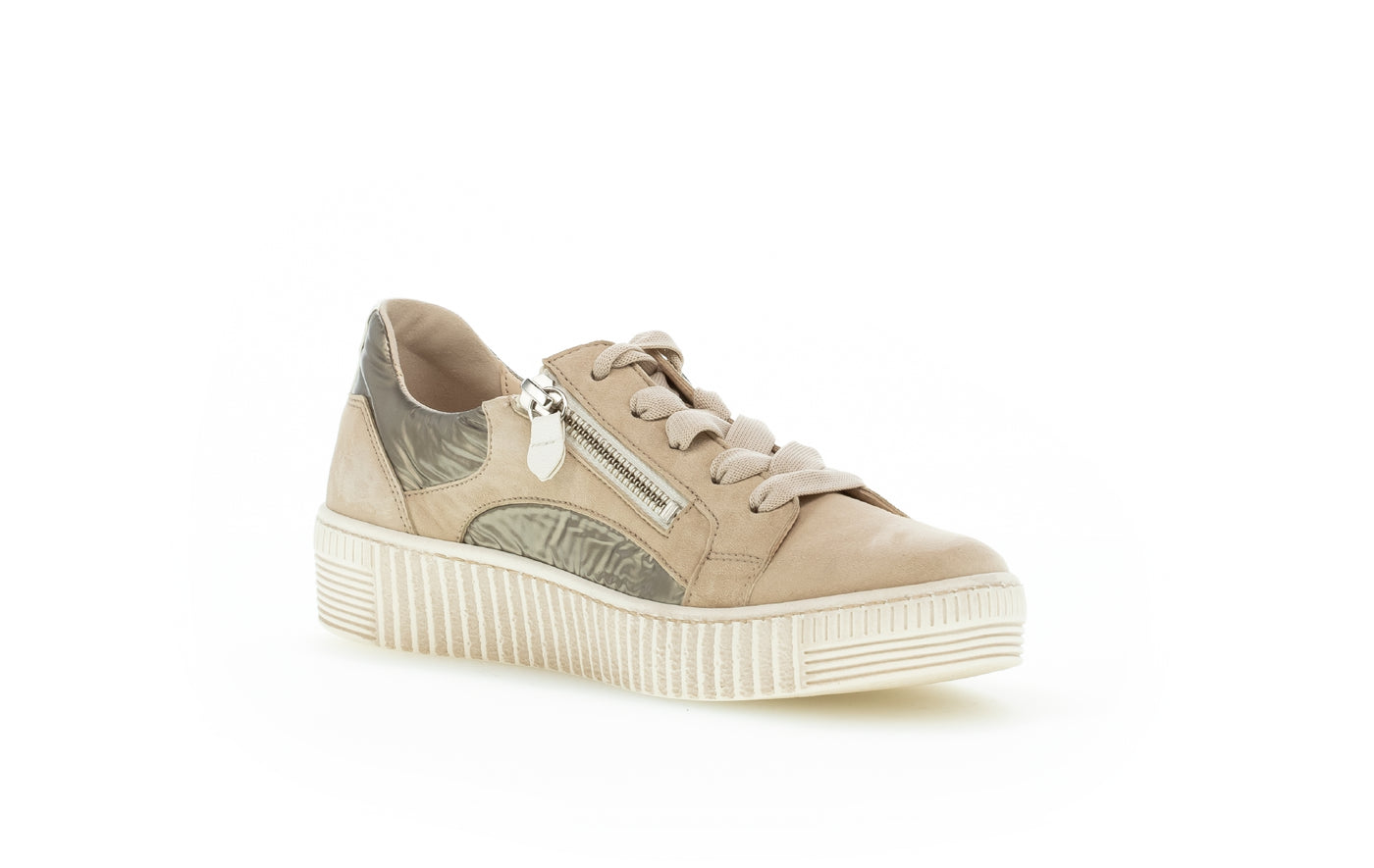 GABOR - 23.330.12 LACED/ZIP FASHION SHOE - BEIGE