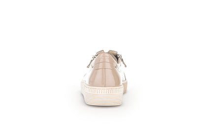 GABOR - 33.334.92 FLAT LACED FASHION SHOE WITH ZIP - BEIGE PATENT