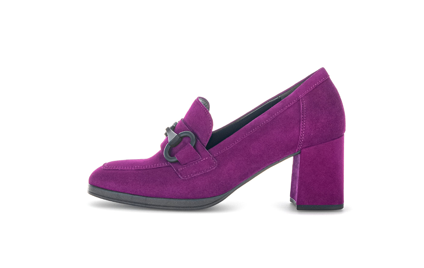 GABOR - 35.292.10 HIGH BLOCK HEEL SHOE - PURPLE SUEDE