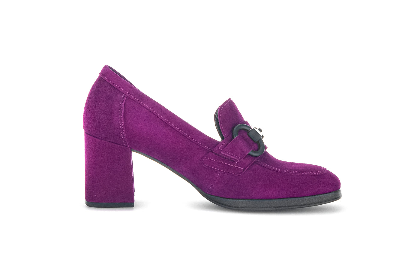 GABOR - 35.292.10 HIGH BLOCK HEEL SHOE - PURPLE SUEDE
