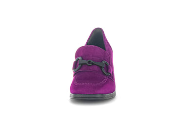 GABOR - 35.292.10 HIGH BLOCK HEEL SHOE - PURPLE SUEDE