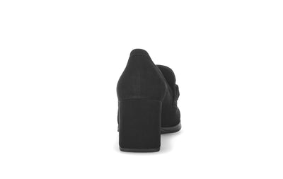 GABOR - 35.292.17 MEDIUM BLOCK HEEL SHOE - BLACK SUEDE