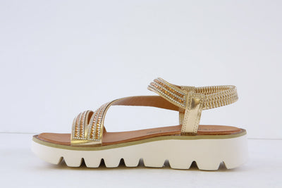 HEAVENLY FEET - FRESCO FLAT FASHION SANDAL - GOLD