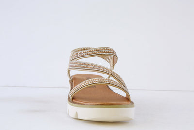 HEAVENLY FEET - FRESCO FLAT FASHION SANDAL - GOLD