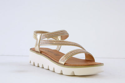 HEAVENLY FEET - FRESCO FLAT FASHION SANDAL - GOLD