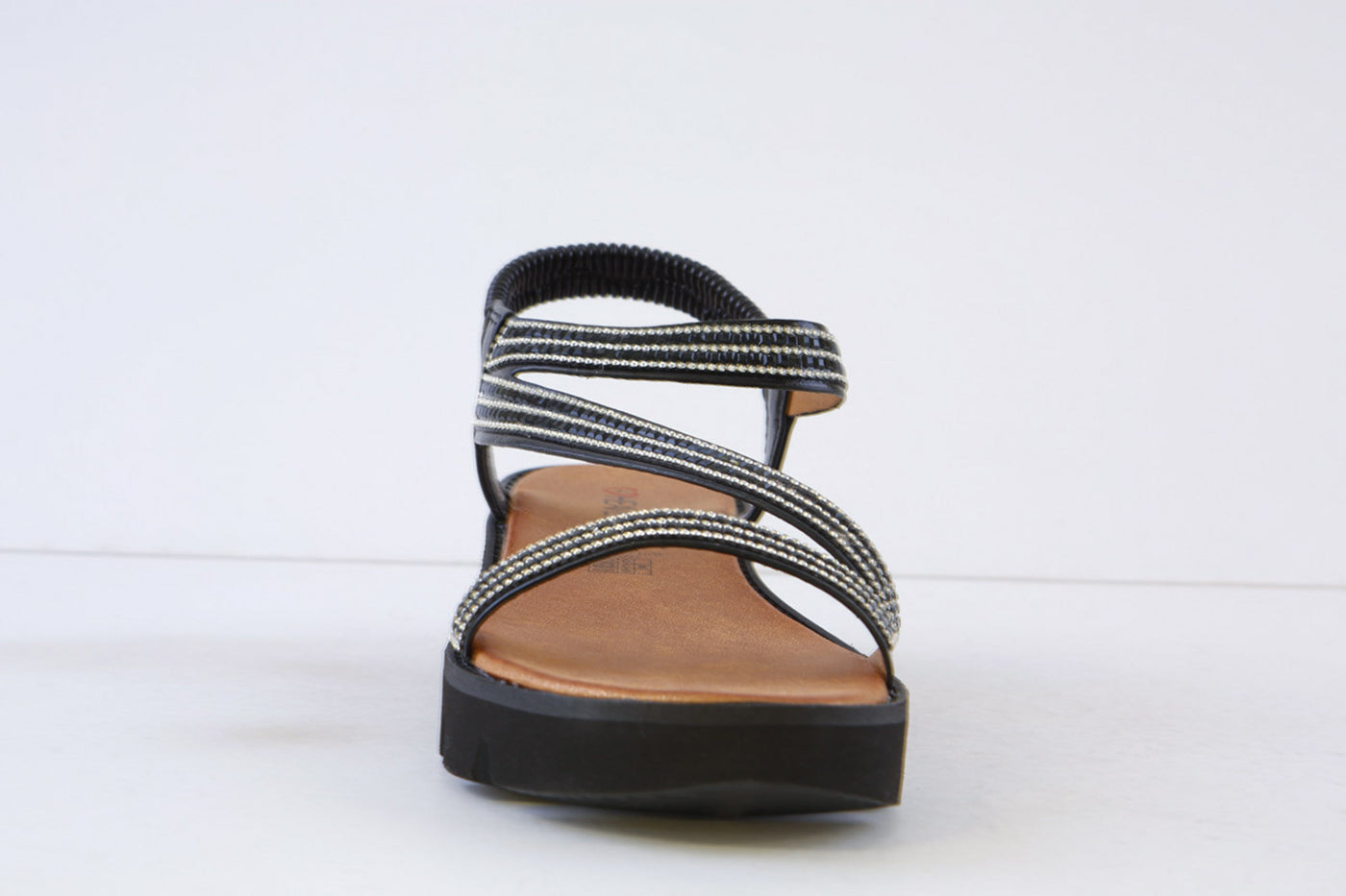 HEAVENLY FEET - FRESCO FLAT FASHION SANDAL - BLACK