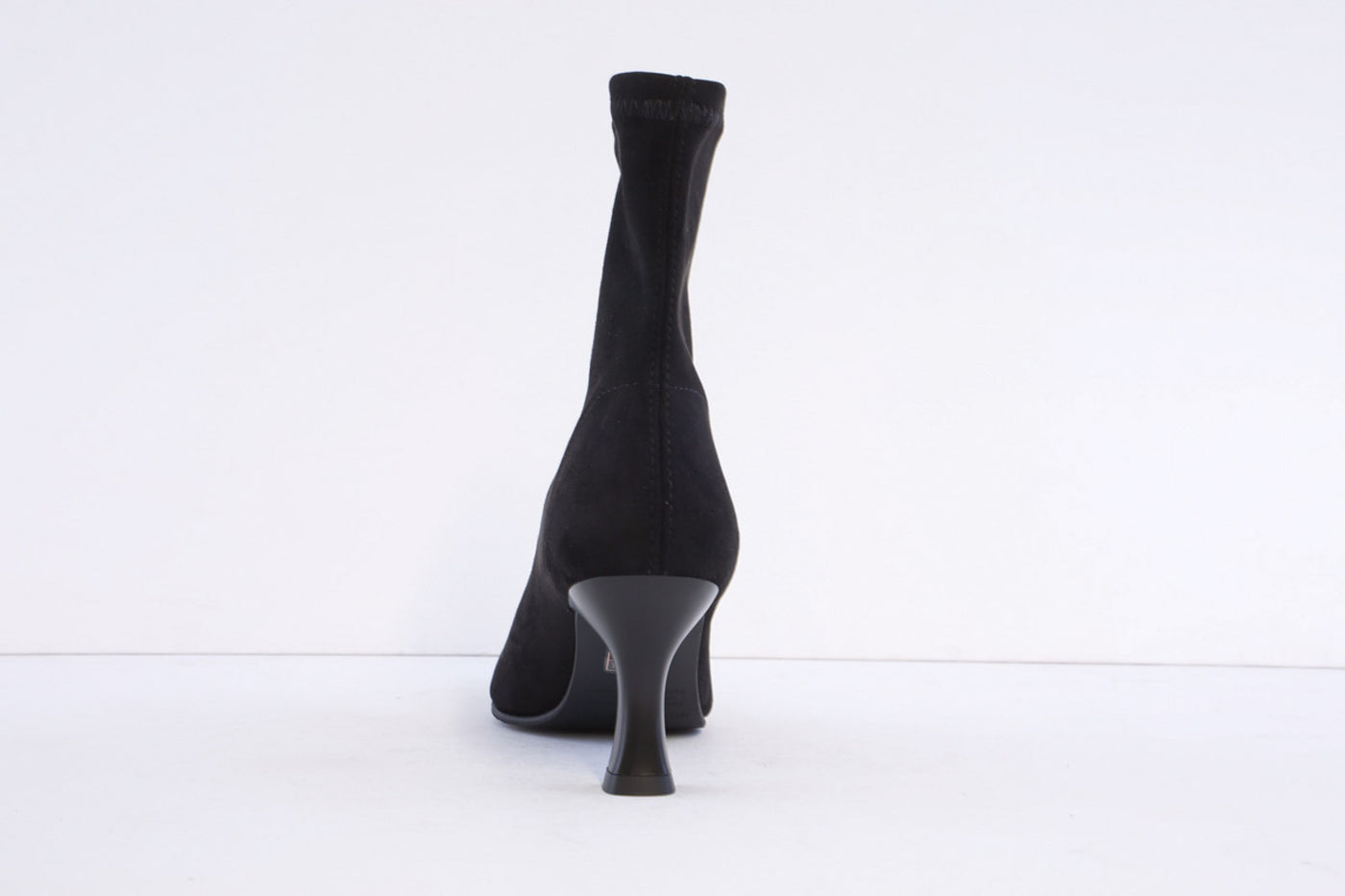 MISS ELASTIC - 78042 MEDIUM HEEL PULL-ON ANKLE BOOT - BLACK SUEDE