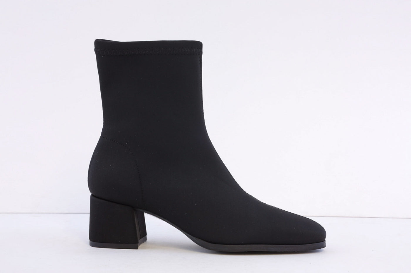 MISS ELASTIC - 78330 MEDIUM BLOCK HEEL STRETCH ANKLE BOOT - BLACK
