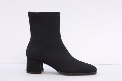 MISS ELASTIC - 78330 MEDIUM BLOCK HEEL STRETCH ANKLE BOOT - BLACK