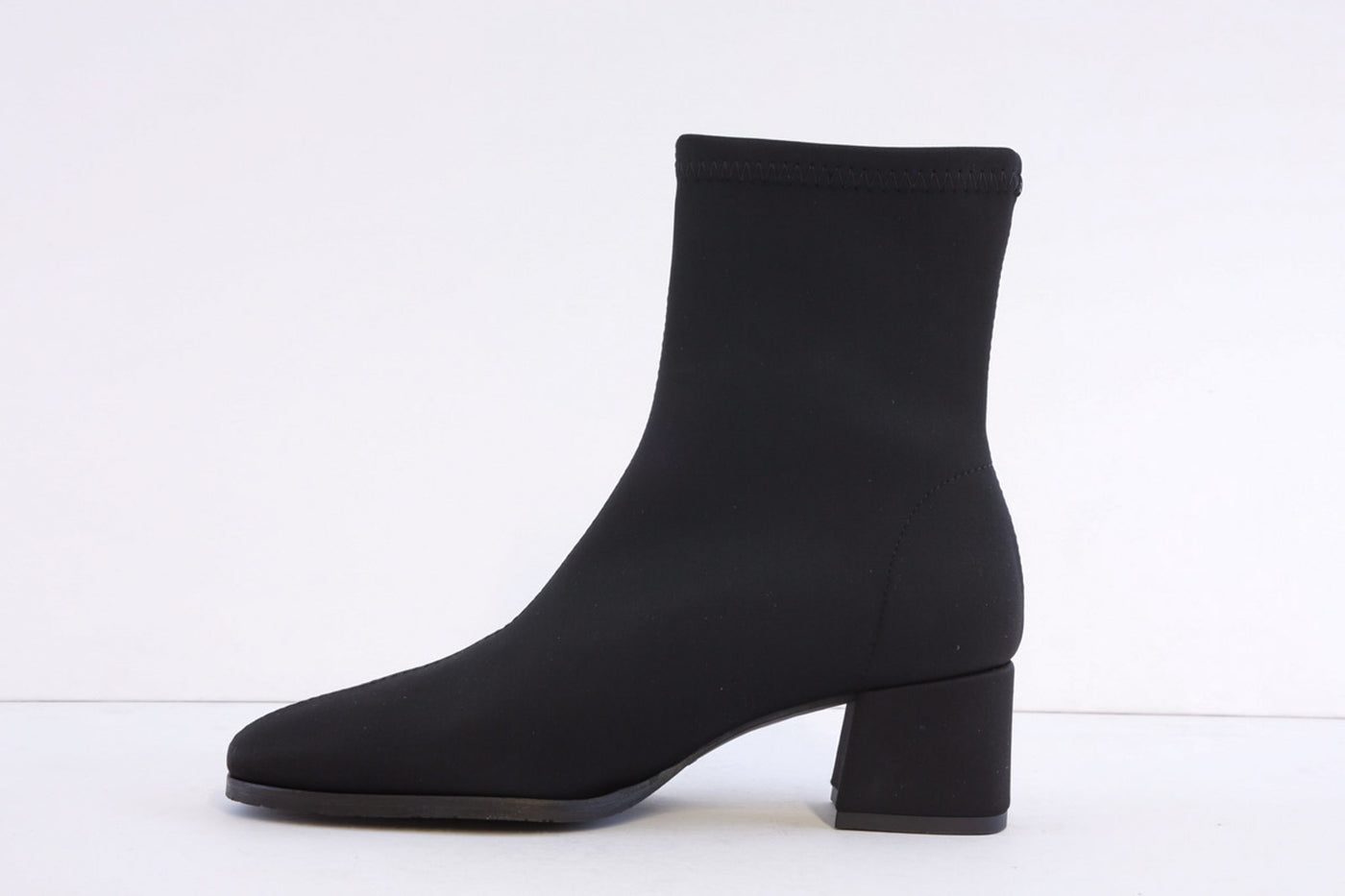 MISS ELASTIC - 78330 MEDIUM BLOCK HEEL STRETCH ANKLE BOOT - BLACK