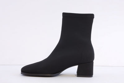 MISS ELASTIC - 78330 MEDIUM BLOCK HEEL STRETCH ANKLE BOOT - BLACK