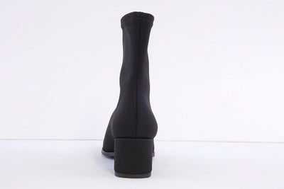 MISS ELASTIC - 78330 MEDIUM BLOCK HEEL STRETCH ANKLE BOOT - BLACK