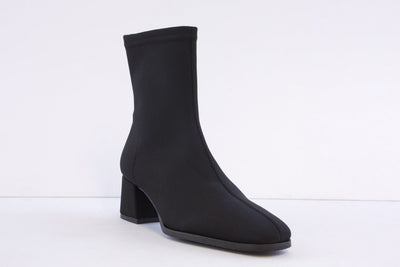 MISS ELASTIC - 78330 MEDIUM BLOCK HEEL STRETCH ANKLE BOOT - BLACK