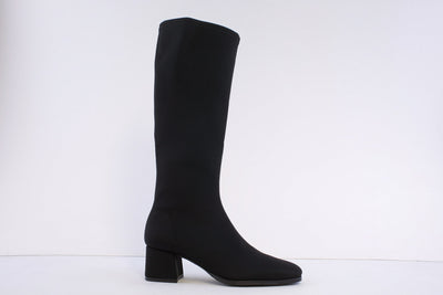 MISS ELASTIC - 78331 MEDIUM BLOCK HEEL STRETCH KNEE-LENGTH BOOT - BLACK