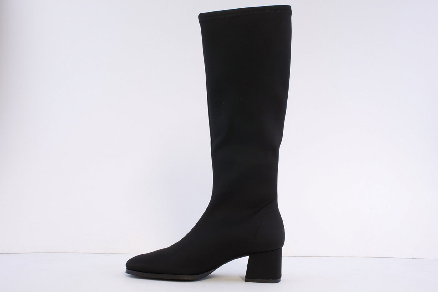 MISS ELASTIC - 78331 MEDIUM BLOCK HEEL STRETCH KNEE-LENGTH BOOT - BLACK