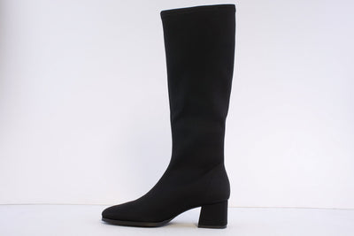 MISS ELASTIC - 78331 MEDIUM BLOCK HEEL STRETCH KNEE-LENGTH BOOT - BLACK