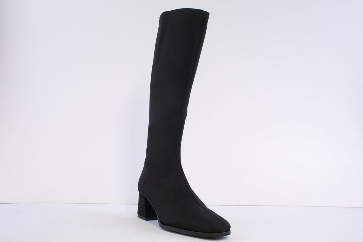 MISS ELASTIC - 78331 MEDIUM BLOCK HEEL STRETCH KNEE-LENGTH BOOT - BLACK