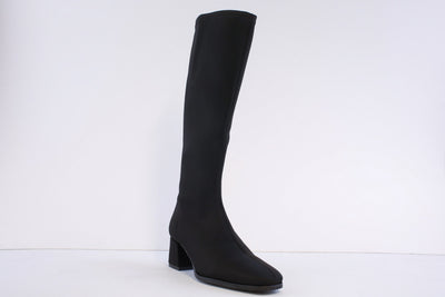 MISS ELASTIC - 78331 MEDIUM BLOCK HEEL STRETCH KNEE-LENGTH BOOT - BLACK