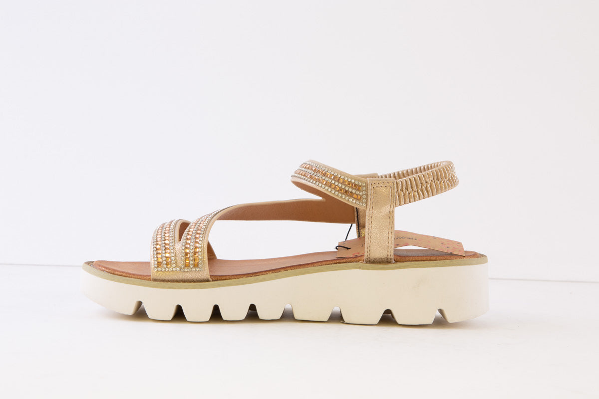 HEAVENLY FEET - FRESCO FLAT FASHION SANDAL - GOLD