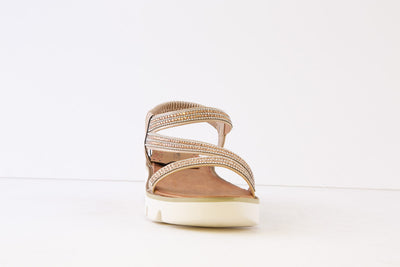 HEAVENLY FEET - FRESCO FLAT FASHION SANDAL - GOLD