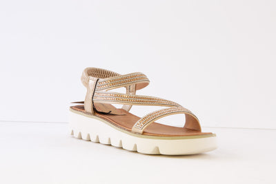 HEAVENLY FEET - FRESCO FLAT FASHION SANDAL - GOLD