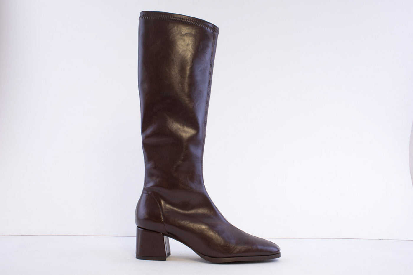 MISS ELASTIC - 78331 MEDIUM BLOCK HEEL KNEE-LENGTH BOOT - BROWN