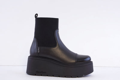 MARCO MOREO - A132 JVNE MID-LENGTH PLATFORM PULL-ON BOOT - BLACK