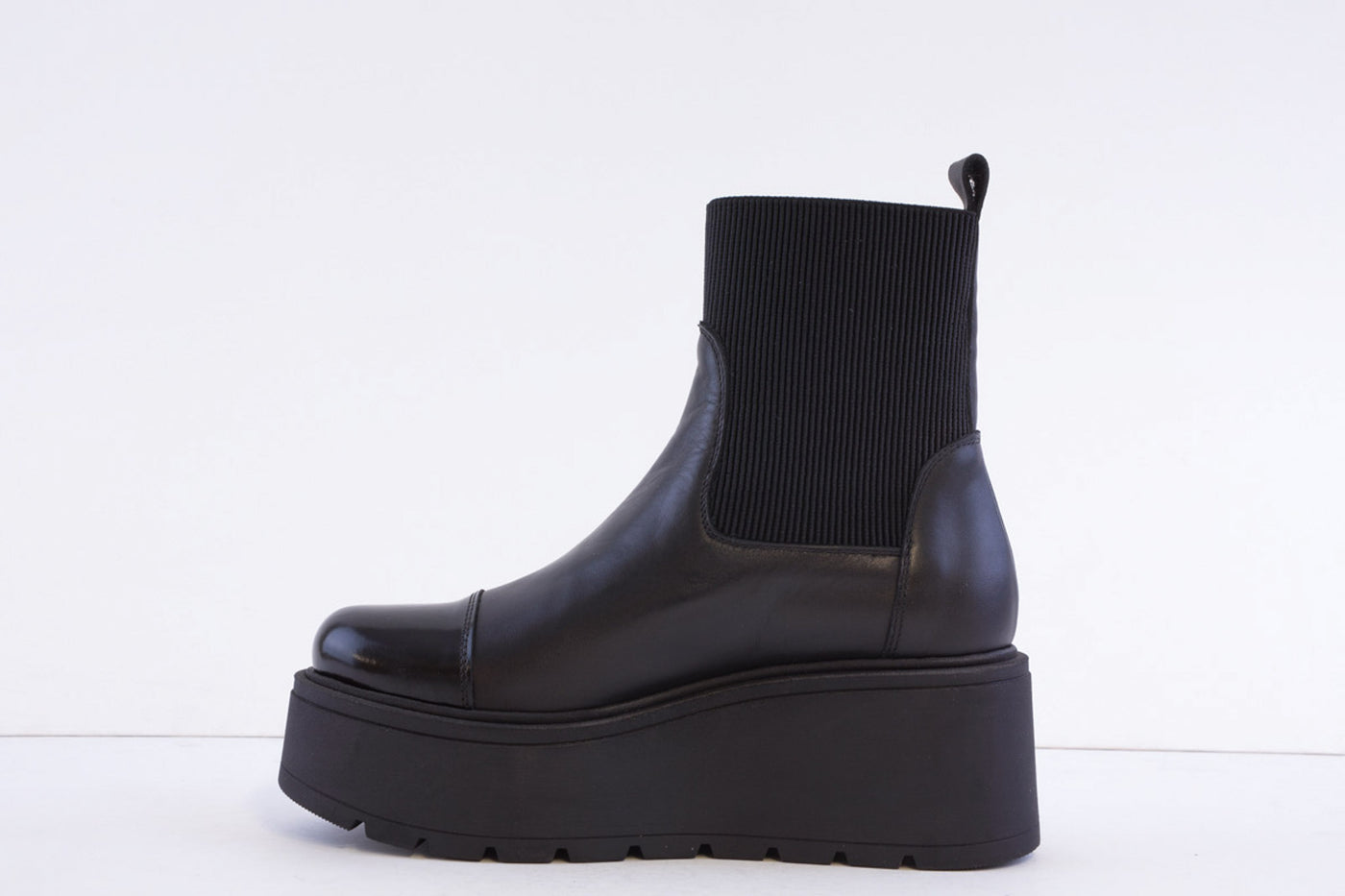 MARCO MOREO - A132 JVNE MID-LENGTH PLATFORM PULL-ON BOOT - BLACK