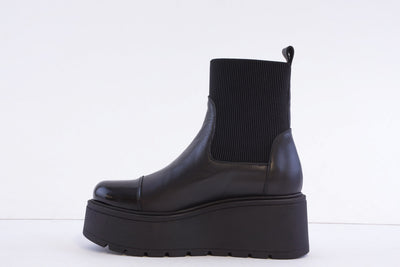 MARCO MOREO - A132 JVNE MID-LENGTH PLATFORM PULL-ON BOOT - BLACK