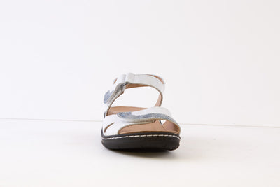 BELVIDA 31.005 VELCRO STRAP COMFORT SANDAL - SILVER BLUE