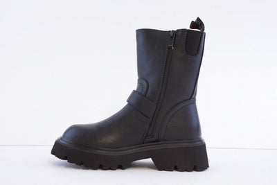 HEAVENLY FEET - TESS CHUNKY 3/4 LENGTH BUCKLE BOOT - BLACK