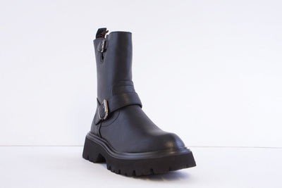 HEAVENLY FEET - TESS CHUNKY 3/4 LENGTH BUCKLE BOOT - BLACK