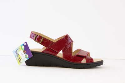 BELVIDA - 44.228 COMFORT SANDAL - RED PATENT