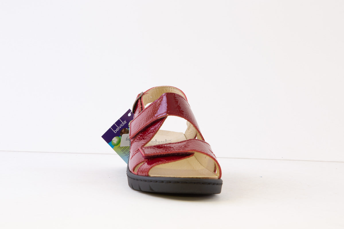 BELVIDA - 44.228 COMFORT SANDAL - RED PATENT