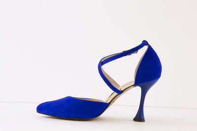 EMIS - 8113/106 HIGH HEEL ANKLE STRAP SHOE - ROYAL BLUE