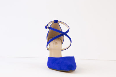EMIS - 8113/106 HIGH HEEL ANKLE STRAP SHOE - ROYAL BLUE