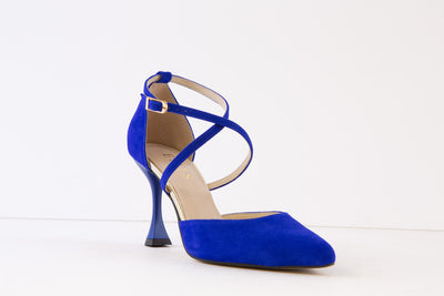 EMIS - 8113/106 HIGH HEEL ANKLE STRAP SHOE - ROYAL BLUE
