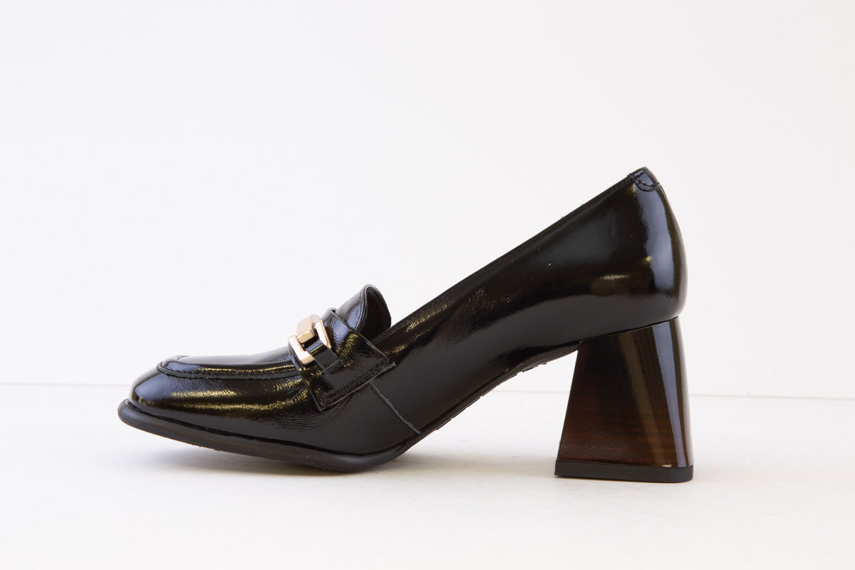 BIOECO - 6368 BLOCK HEEL LOAFER - BLACK PATENT