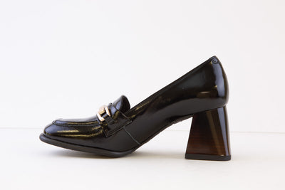 BIOECO - 6368 BLOCK HEEL LOAFER - BLACK PATENT