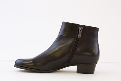 REGARDE LE CIEL - STEFANY-186 LOW HEEL ANKLE BOOT - BLACK