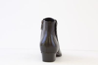 REGARDE LE CIEL - STEFANY-186 LOW HEEL ANKLE BOOT - BLACK