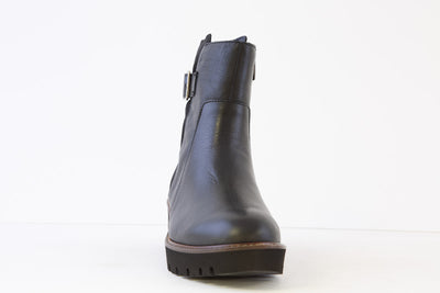 CALLAGHAN - 13446 FLAT ANKLE BOOT WITH BUCKLE DETAIL - BLACK