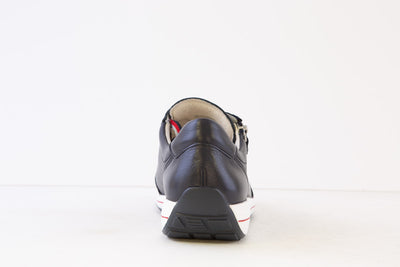 ARA - 34587-72 FLAT LACED WALKING SHOE WITH SIDE ZIP - NAVY