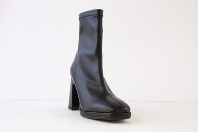 LODI - LIN4030 HIGH BLOCK HEEL ANKLE BOOT WITH ZIP - BLACK