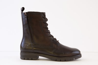 BAGATT - D31-AGU30 FLAT LACED ANKLE BOOT - DARK BROWN