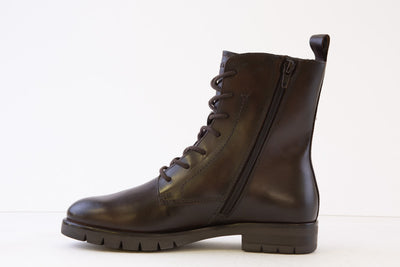 BAGATT - D31-AGU30 FLAT LACED ANKLE BOOT - DARK BROWN