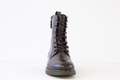 BAGATT - D31-AGU30 FLAT LACED ANKLE BOOT - DARK BROWN