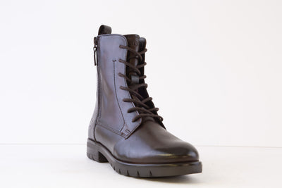 BAGATT - D31-AGU30 FLAT LACED ANKLE BOOT - DARK BROWN